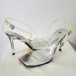 Zara Clear Invisible Vinyl Straps High Heel Strappy Sandal